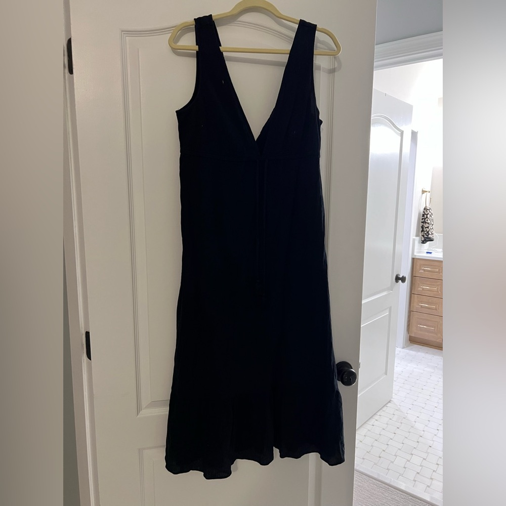 J. Crew Black V-Neck Gauze Midi dress cover up